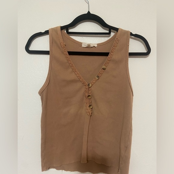 Guilded Intent Buckle Brand women's L crop button front ribbed tank EUC - Picture 1 of 5